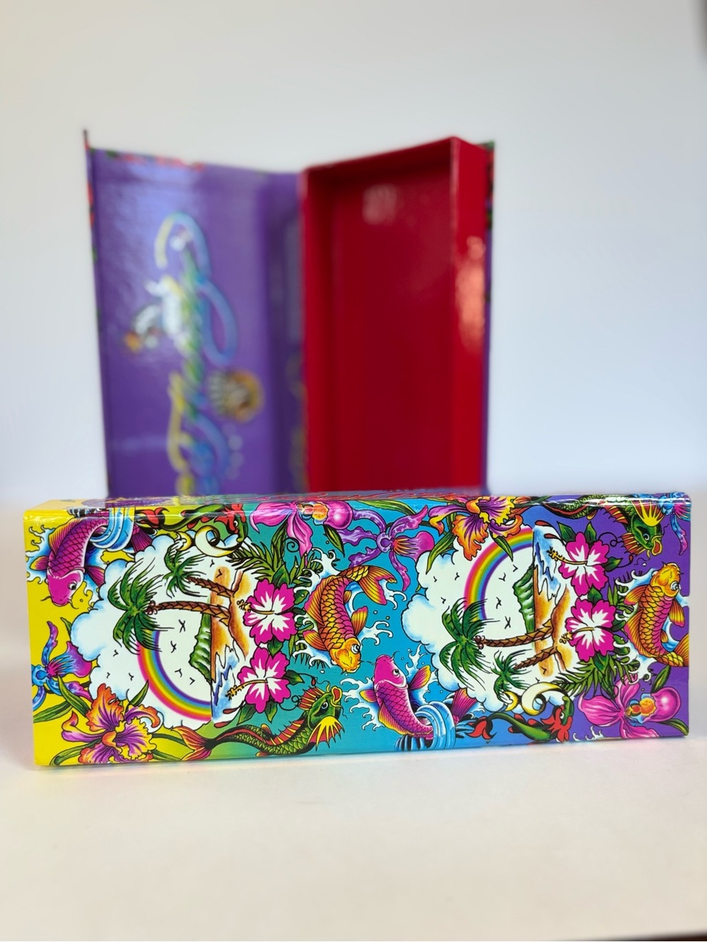 Ed Hardy Magnetic Pencil Box Set of 2 Lisa Frank Storage Cases